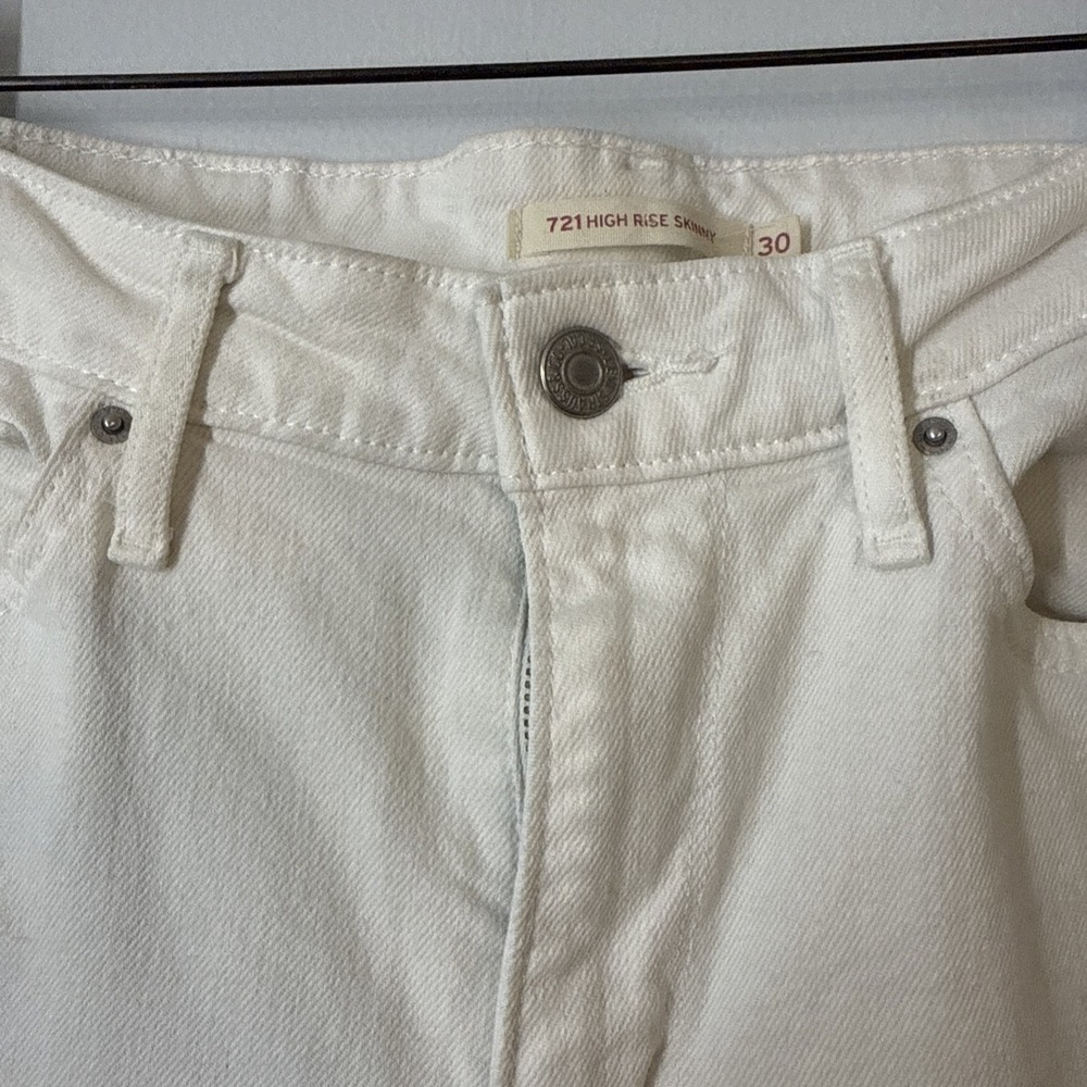 Levi's 721 High Rise Skinny Jeans White Women's 10 Clean Girl Chic Downtown Edge - Picture 2 of 8